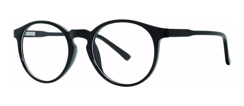 Accord Black round prescription eyeglasses, angled view