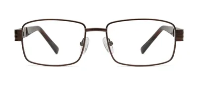 Adjourn Matte Brown/Brown rectangle prescription eyeglasses, front view