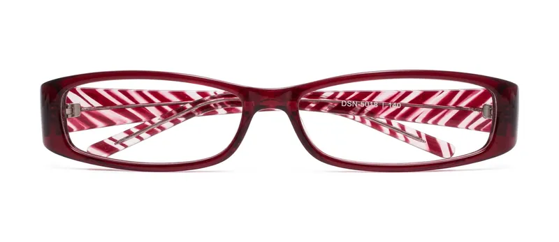 Admire Burgundy rectangle prescription eyeglasses, front view
