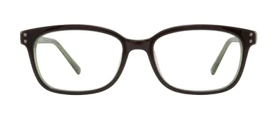 Advice Black/Olive rectangle prescription eyeglasses, front view