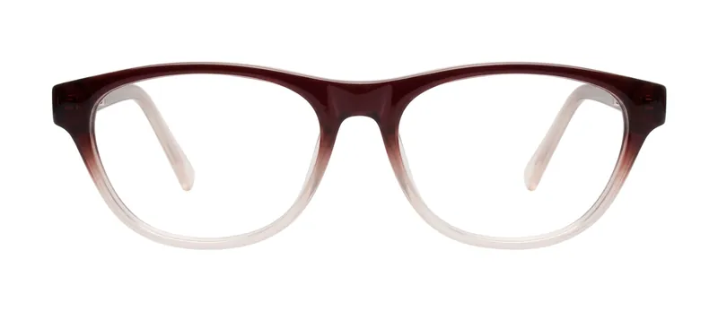 Affection Brown rectangle prescription eyeglasses, front view