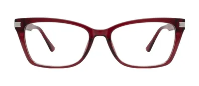 Aimee Red/Crystal cat-eye prescription eyeglasses, front view