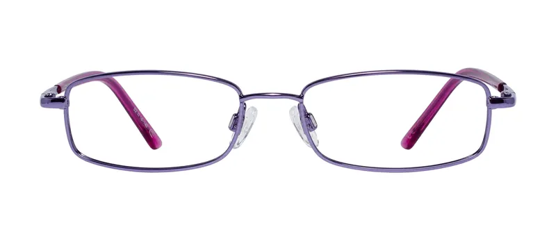 Angel Violet rectangle prescription eyeglasses, front view
