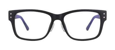 Approach Black/Navy Matte square prescription eyeglasses, front view