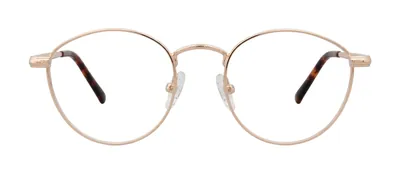 Around Gold round prescription eyeglasses, front view