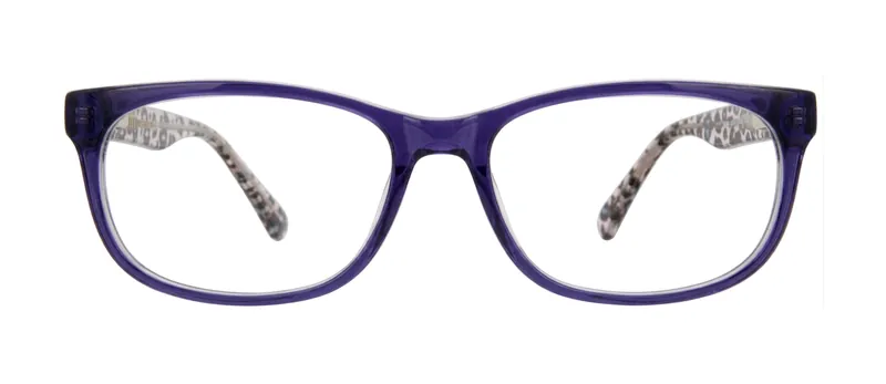 Attract Navy rectangle prescription eyeglasses, front view