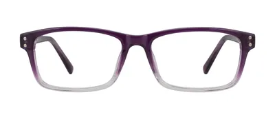 Balance Plum Fade rectangle prescription eyeglasses, front view