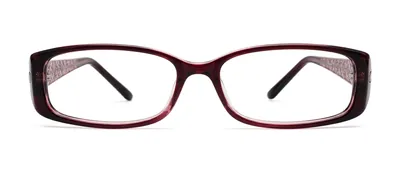 Barb Burgundy rectangle prescription eyeglasses, front view