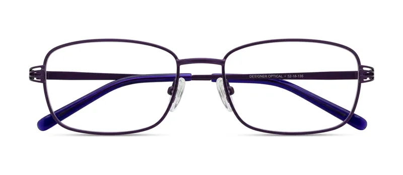 Before Plum rectangle prescription eyeglasses, front view