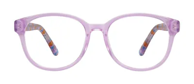 Behave Lilac Frost round prescription eyeglasses, front view