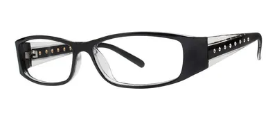 Bridget Black rectangle prescription eyeglasses, angled view