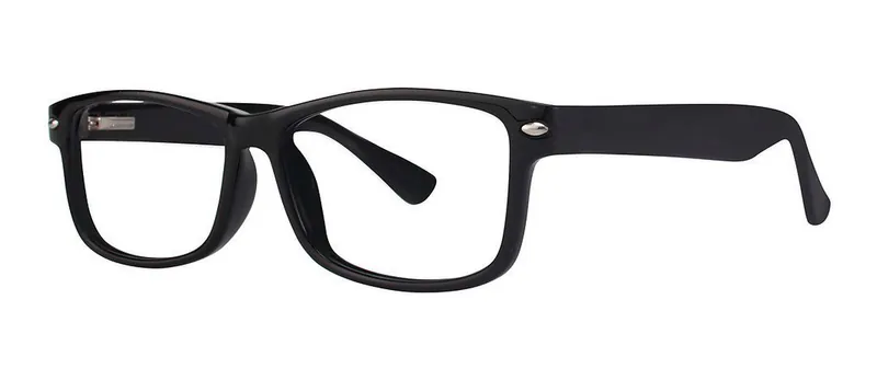 Buzz Black rectangle prescription eyeglasses, angled view