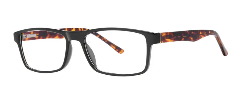 Caleb Black rectangle prescription eyeglasses, angled view