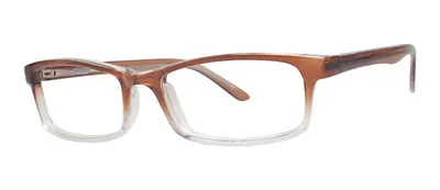 Clutch Brown Fade rectangle prescription eyeglasses, angled view