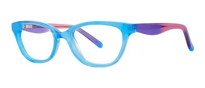 Confetti Blue oval prescription eyeglasses, angled view
