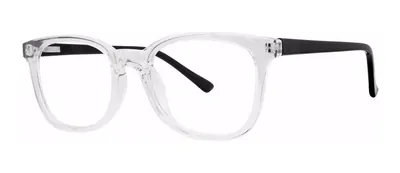 Confide Crystal/Black rectangle prescription eyeglasses, angled view