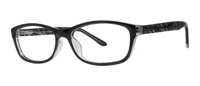 Cozy Black/Crystal cat-eye prescription eyeglasses, angled view