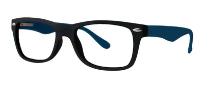 Craze Black/Blue round prescription eyeglasses, angled view