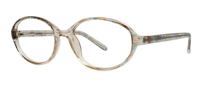 Daisy Blue oval prescription eyeglasses, angled view