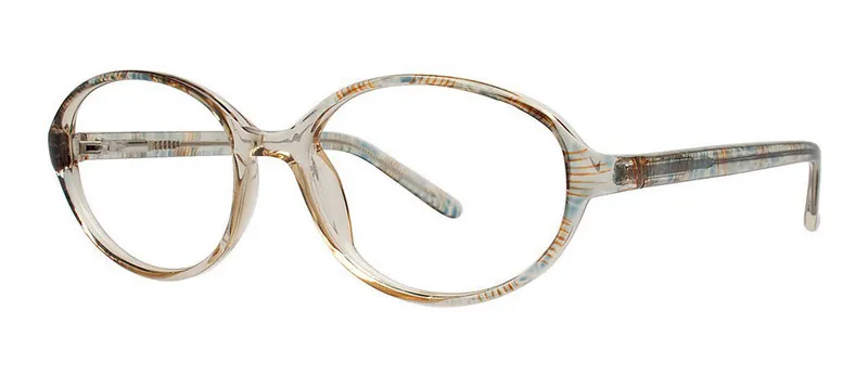 Daisy Blue oval prescription eyeglasses, angled view