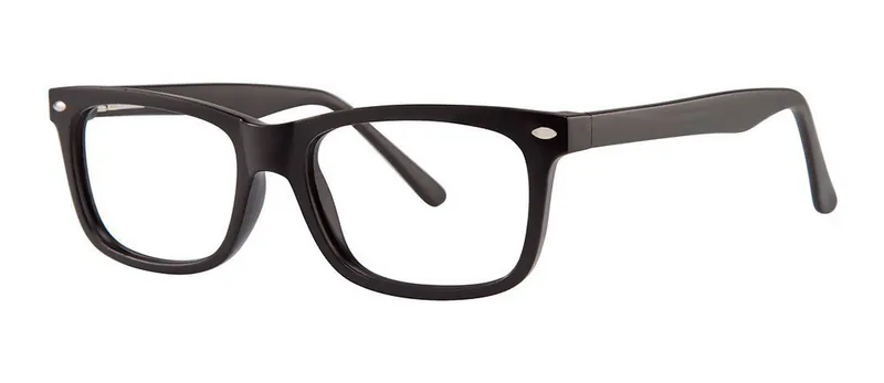 Driver Black Matte round prescription eyeglasses, angled view