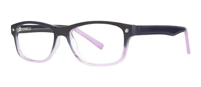 Exit Blue/Lilac rectangle prescription eyeglasses, angled view