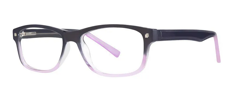 Exit Blue/Lilac rectangle prescription eyeglasses, angled view