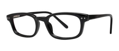 Falcon Black oval prescription eyeglasses, angled view