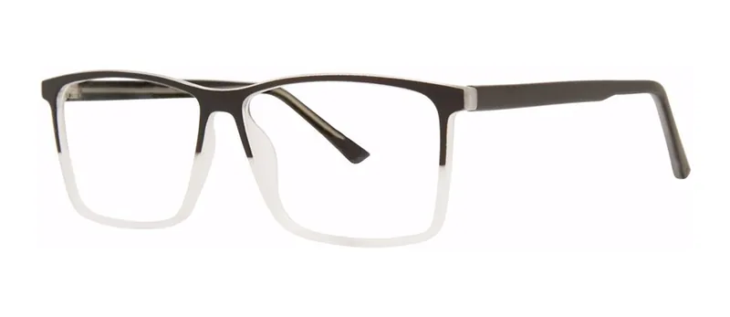 Filter Black/Frost rectangle prescription eyeglasses, angled view