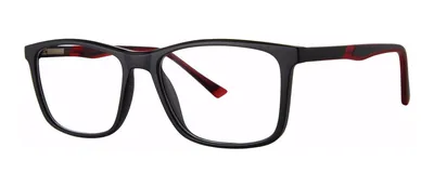Finish Line Black/Red rectangle prescription eyeglasses, angled view