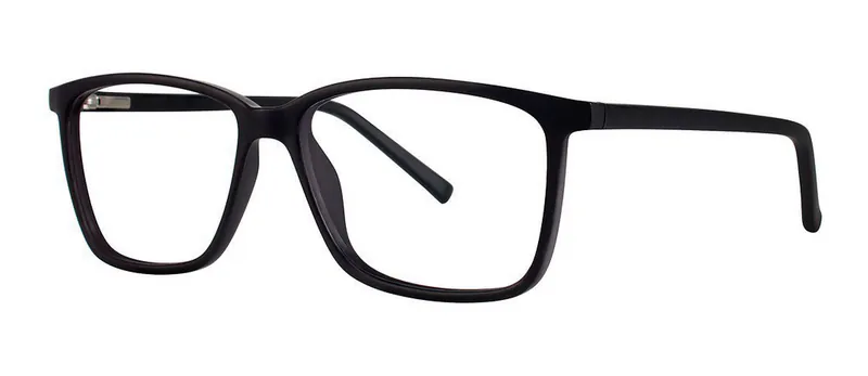 Fluid Black Matte rectangle prescription eyeglasses, angled view