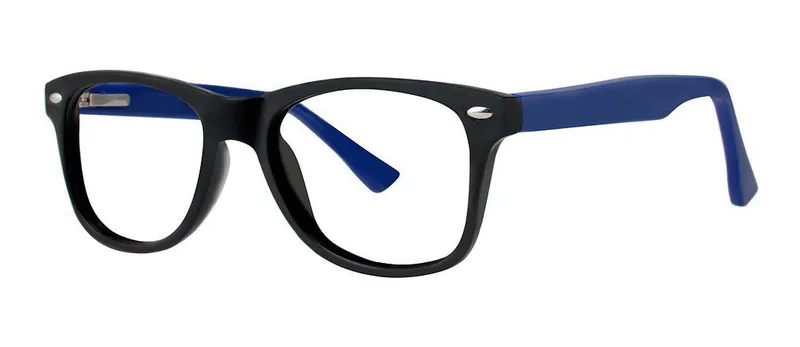 Goodies Black/Blue round prescription eyeglasses, angled view