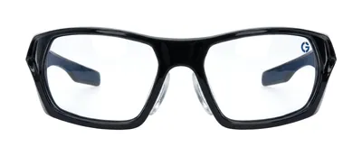 GRXS16 Gloss Black wrap prescription eyeglasses, front view