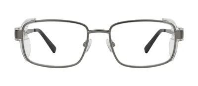 GRXS24 Matte Dark Gunmetal rectangle prescription eyeglasses, front view