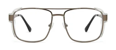 GRXS27 Matte Brown square prescription eyeglasses, front view