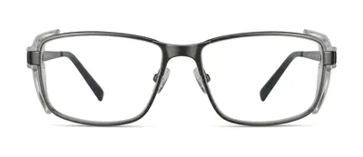 GRXS28 Matte Dark Gunmetal rectangle prescription eyeglasses, front view
