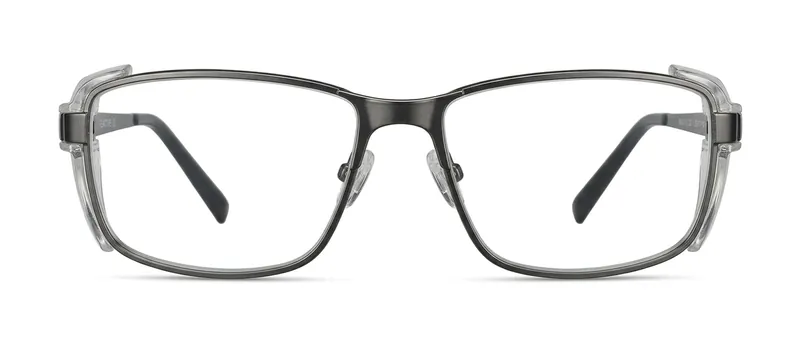 GRXS28 Matte Dark Gunmetal rectangle prescription eyeglasses, front view