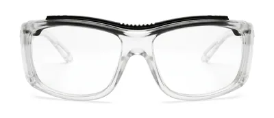 GRXS37 Clear wrap prescription eyeglasses, front view