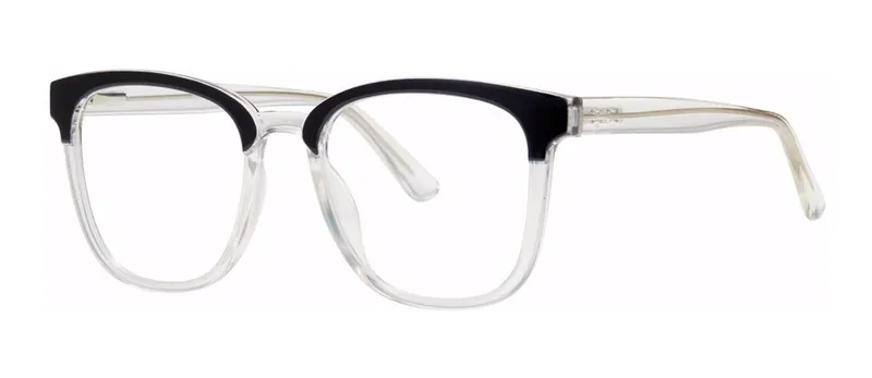 Intention Black/Crystal oval prescription eyeglasses, angled view