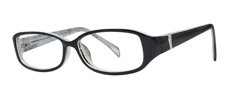 Kelsie Black oval prescription eyeglasses, angled view