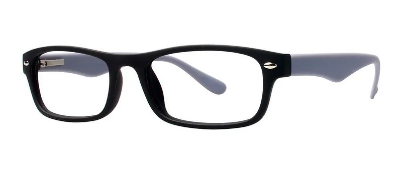 Launch Black/Grey oval prescription eyeglasses, angled view