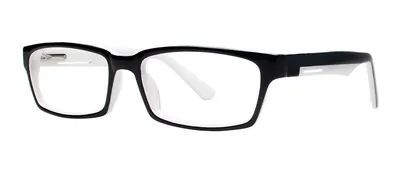 Limit Black/White rectangle prescription eyeglasses, angled view