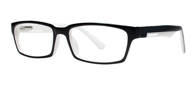Limit Black/White rectangle prescription eyeglasses, angled view