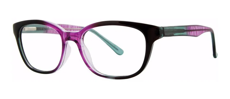 Liquid Jade/Purple round prescription eyeglasses, angled view