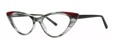 Mabel Black Crystal/Red cat-eye prescription eyeglasses, angled view