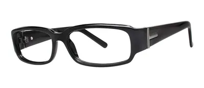 Merger Black/Gunmetal rectangle prescription eyeglasses, angled view