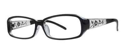 Mindy Black rectangle prescription eyeglasses, angled view