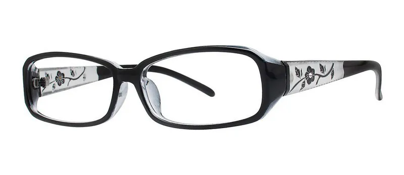 Mindy Black rectangle prescription eyeglasses, angled view