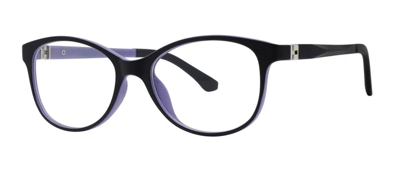 Minnie Black/Lilac oval prescription eyeglasses, angled view