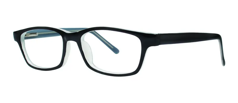 Notable Black oval prescription eyeglasses, angled view